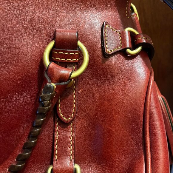 Dooney & Bourke *rare red leather* Florentine Micro Satchel - Picture 7 of 8